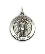 St. Florian Sterling Silver Medal Pendant.18" Steel Necklace Chain