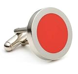 Red Dot Rhodium Silver Enamel Mens Cufflinks Cuff Links