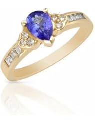 14K White Gold Tanzanite and Diamond Ring -- LIFETIME WARRANTY