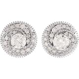 14K White Diamond Earrings 3 4 Ct Tw Pair