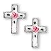 Sterling Silver Cloisonne Cross Pierced Earrings - Small