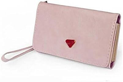 New Fashion 6 Colors Womens PU Leather Clutch Purse Nice Hot Long Handbag Wallet Color: Pink