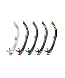 Atomic SV1 Snorkel w Self Draining Flex Purge for Scuba Diving - Snorkeling - Spearfishing - Free Diving - Clear Black