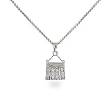 Lady Jane's CZ Sterling Silver Pocketbook Purse Pendant - 16 inches