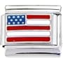 Silver Accented American Flag Italian Charm