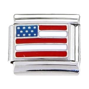 Buy Silver Accented AMERICAN FLAG Italian Charm by Body Candy