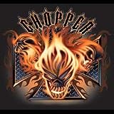 Buy Flaming Skull Chopper T-shirt by EMO