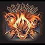 Flaming Skull Chopper T-shirt, Medium, Navy