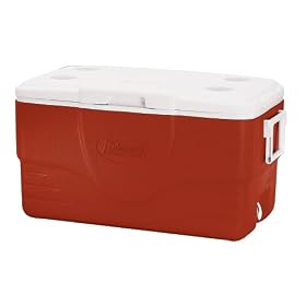 Coleman 50-Quart Cooler with Can Holder (Red) by Coleman