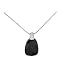 Sterling Silver Pear Chaped Onyx Pendant with 18 Link Chain