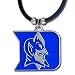 Duke Blue Devils Rubber Cord Logo Pendant Necklace - NCAA College Athletics Fan Shop Sports Team Merchandise