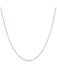 14k Rose Gold .7mm Diamond-Cut Wheat Chain Necklace