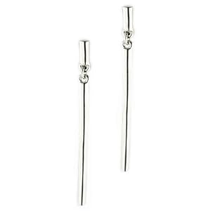 925 Sterling Silver Stick Baton Jewelry Dangle Earrings