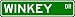 WINKEY Street Sign ~ Personalized Family Lastname Sign ~ Gameroom, Basement, Garage S...