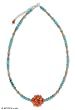 Carnelian beaded necklace, 'Fusion' 0.8" W 17.7" L