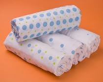 BOY Dots Muslin Swaddling Blankets - 4 Pack, 100% Cotton