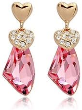 Poppular crystal earring Italina Rigant 18K Real Genuine Gold Plated Elegant Drop Earring With Swarovski Crystal Stellux Dont Lose Color / Pink Gold Color BY Mary Jay