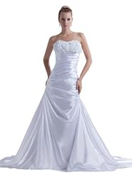 Strapless Ruched  Satin Spring Fall Mermaid Floral Print Sweetheart Wedding Dress  with a Court Train  With Ruffles