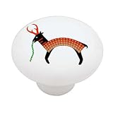 Tribal Antelope Decorative High Gloss Ceramic Drawer Knob