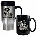 Atlanta Falcons Stainless Steel Travel Mug and Black Ceramic Mug Set (Helmet Logo)