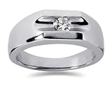 0.25 CTW Men's Diamond Ring in 14K White Gold