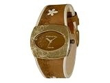 Kahuna KLS-1010L Womens Watch with Brown Dial and Brown Leather Strap with Floral Design