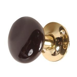 Porcelain and Rosette Doorknob Set by 