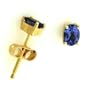 Almost 1/3 ct.tw Genuine Tanzanite oval studs in 14k yellow gold