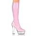 5.5 Inch Clear Block Heel Platform Boot. (Baby Pink/Clear;6)