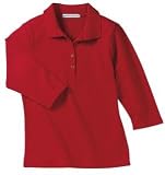 NEW Port Authority - Ladies 3/4 Sleeve 2-Snap Sport Shirt Red-2X