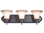 Kenroy Home 90463BRZ Natoma 3-Light Vanity with Vintage Scarvo Glass, Bronze