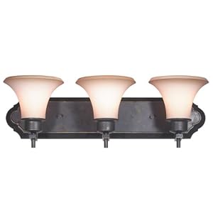 Kenroy Home 90463BRZ Natoma 3-Light Vanity with Vintage Scarvo Glass, Bronze by 