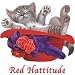 Red Hattitude-Cat Adult T-Shirt