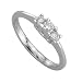 14K White Gold Three Stone Round Diamond Engagement Ring