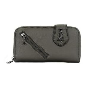 Buy Ladies Zelma Black PVC Deluxe Zip Around Clutch: Black Clutch by Christian Audigier