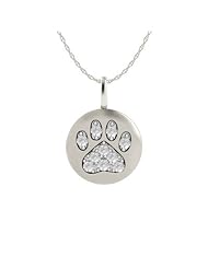 14K White Gold Diamond Dog Paw Pendant Necklace by Proposition Love