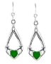 Kit Heath Celtic Green Agate Claddagh Earrings
