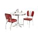 Retro Dinette Set in Bright Chrome Vinyl: Omni Scarlet