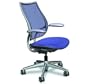 Liberty Chair- Gel Seat & Adv. Arms in Black Vellum w/ Carbon Back on Polished Aluminum Frame