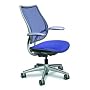 Liberty Chair - Gel Seat & Adv. Arms in Periwinkle Vellum w/ Sapphire Back on Black Frame
