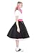 Hip Hop 50's Shop 1950s Adult Poodle Skirt Costume for Women (Black w/Pink M/L)