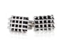 Designer Mesh Black Catseye Cufflinks with Gift Box