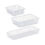 Wire Mesh Drawer Organizer - Set of 2 (White) (15" x 6" x 2.25"D)