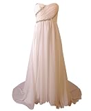 Cinderella Bridal Womens Chiffon Sweet Heart Wedding Dresses with Pleats and Beadings