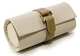 Kitchen & Housewares : Cream & Tan Leather Jewellery Roll