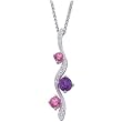 Multicolor Gemstone and Diamond Dangle Necklace