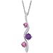 Multicolor Gemstone and Diamond Dangle Necklace