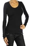 Splendid 2x1 Ribbed Long Sleeve V-Neck Shirt in Light Blue