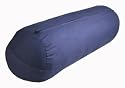 Round Yoga Bolster with Canvas Cover - 10" x 29", Blue