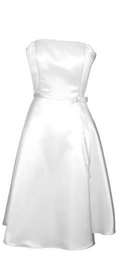 50's Strapless Satin Formal Bridesmaid Prom Dress - M